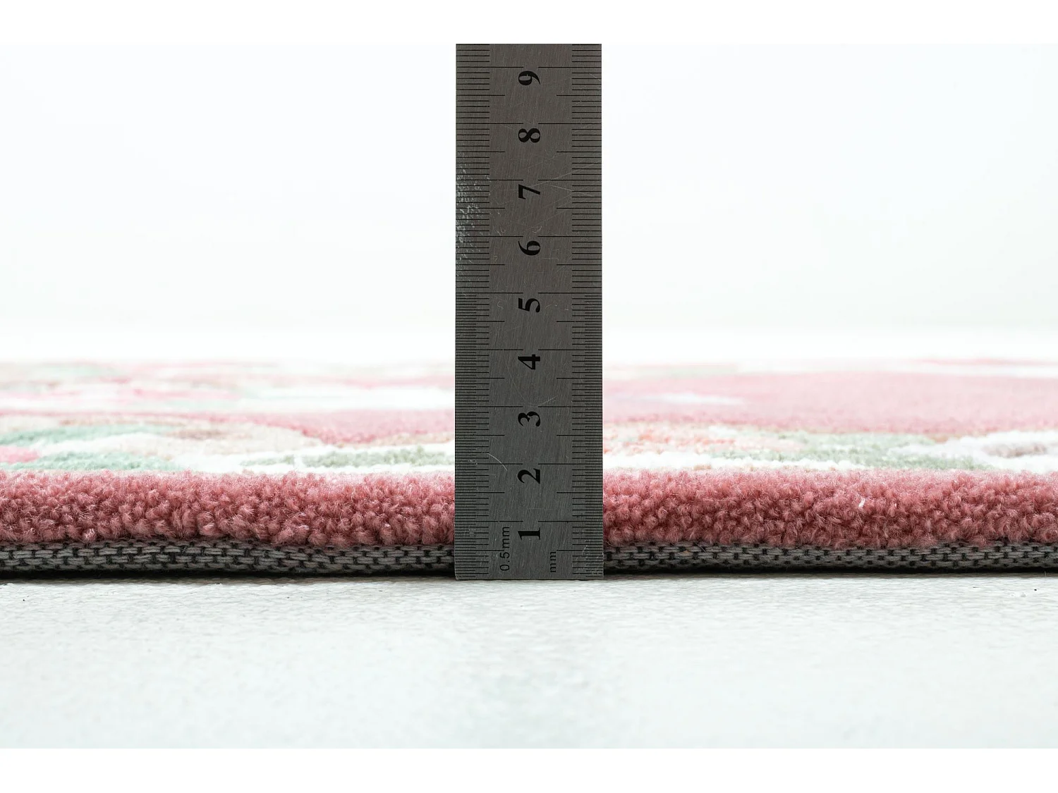 Tapis tufté à la main avec bordure, style Aubusson  70x600 cm rose Ming