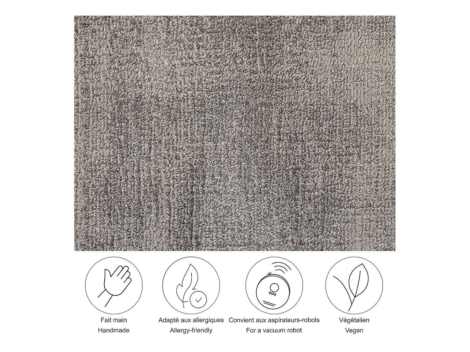 Tapis tissé à la main en viscose120x180 cm gris Star