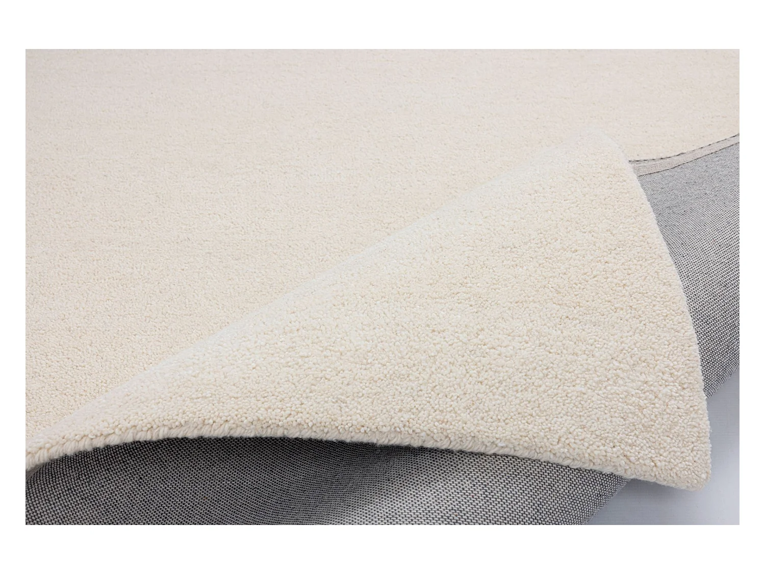 Handgetufteter Wollteppich im Berber Stil 90x160 cm Woll Weiß Royal Berber