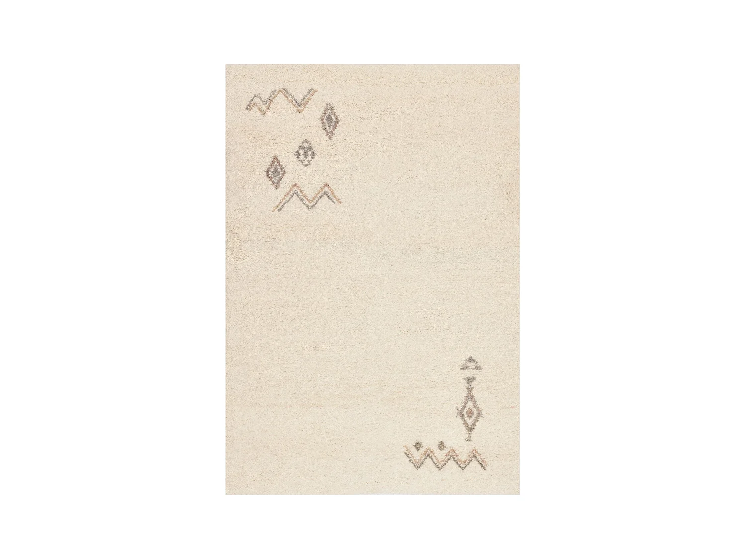 Handgeknüpfter Berberteppich aus Wolle 60x120 cm Weiß Hadj