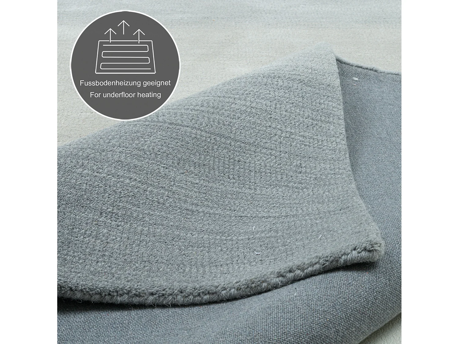 Tapis en laine avec dégradé de couleurs 70x140 cm gris Wool Comfort