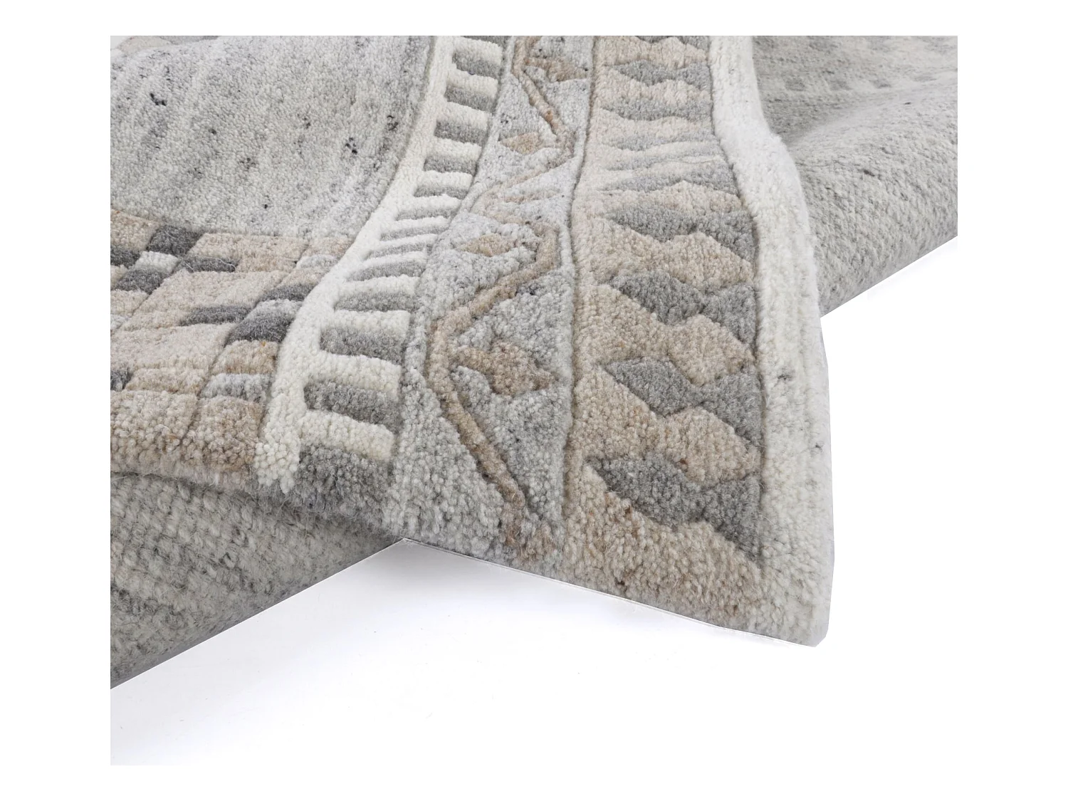 Alfombra de lana tejida a mano 170x240 cm Gris natural Nakarta