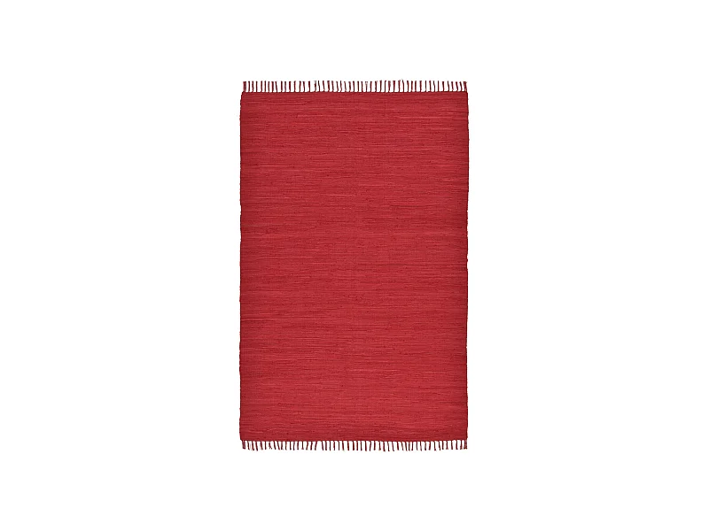 Baumwollteppich handgewebt und wendbar 60x120 cm Rot Happy Cotton