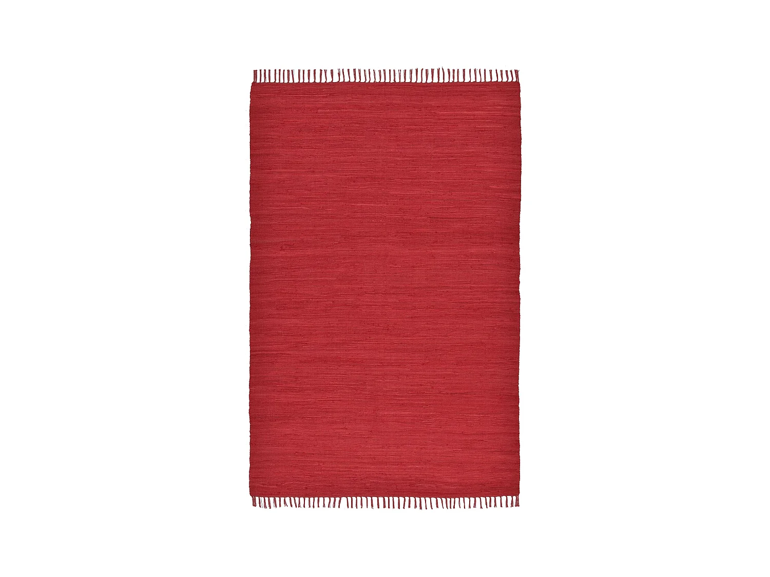 Baumwollteppich handgewebt und wendbar 60x120 cm Rot Happy Cotton