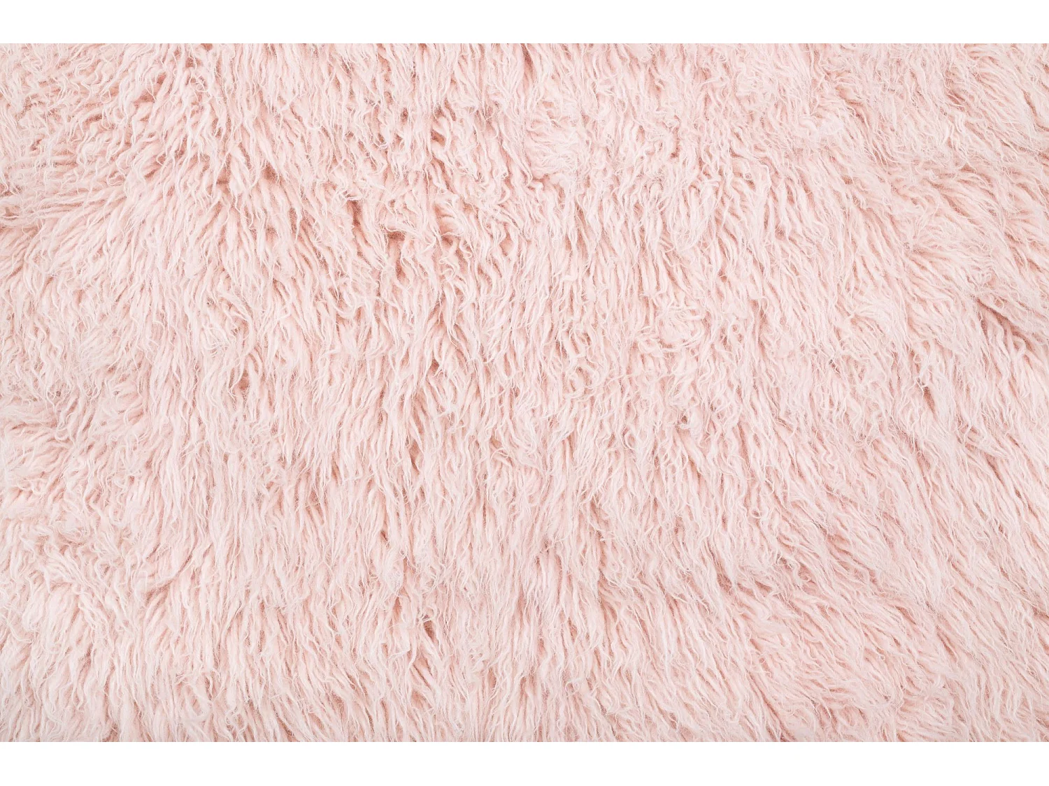 Tapis shaggy en laine naturelle tissé à la main  80x160 cm rose Fluffy