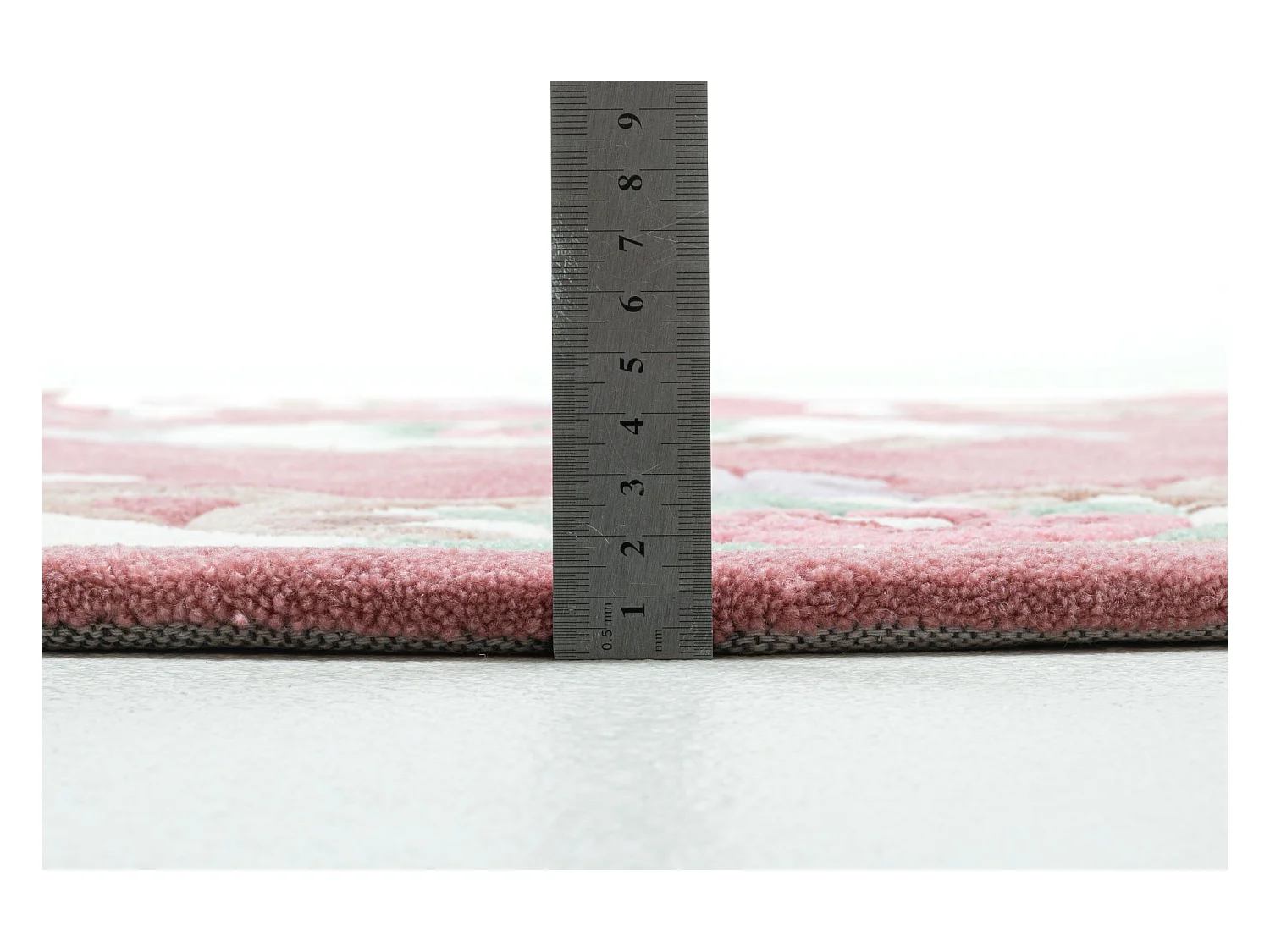 Tapis tufté à la main avec bordure, style Aubusson  150x150 cm rose Ming