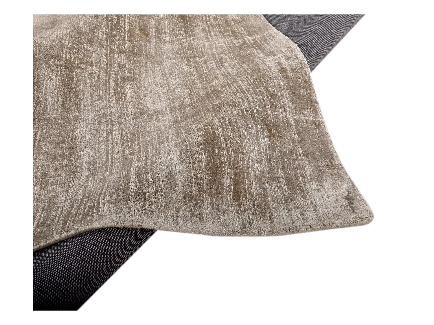 Tapis en viscose tissé à la main 140x200 cm beige Shine