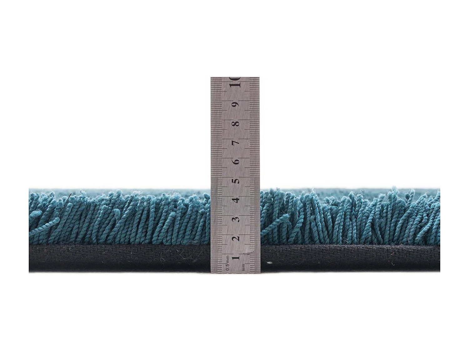 Handgetufteter Shaggyteppich 65x135 cm Petrol Cozy