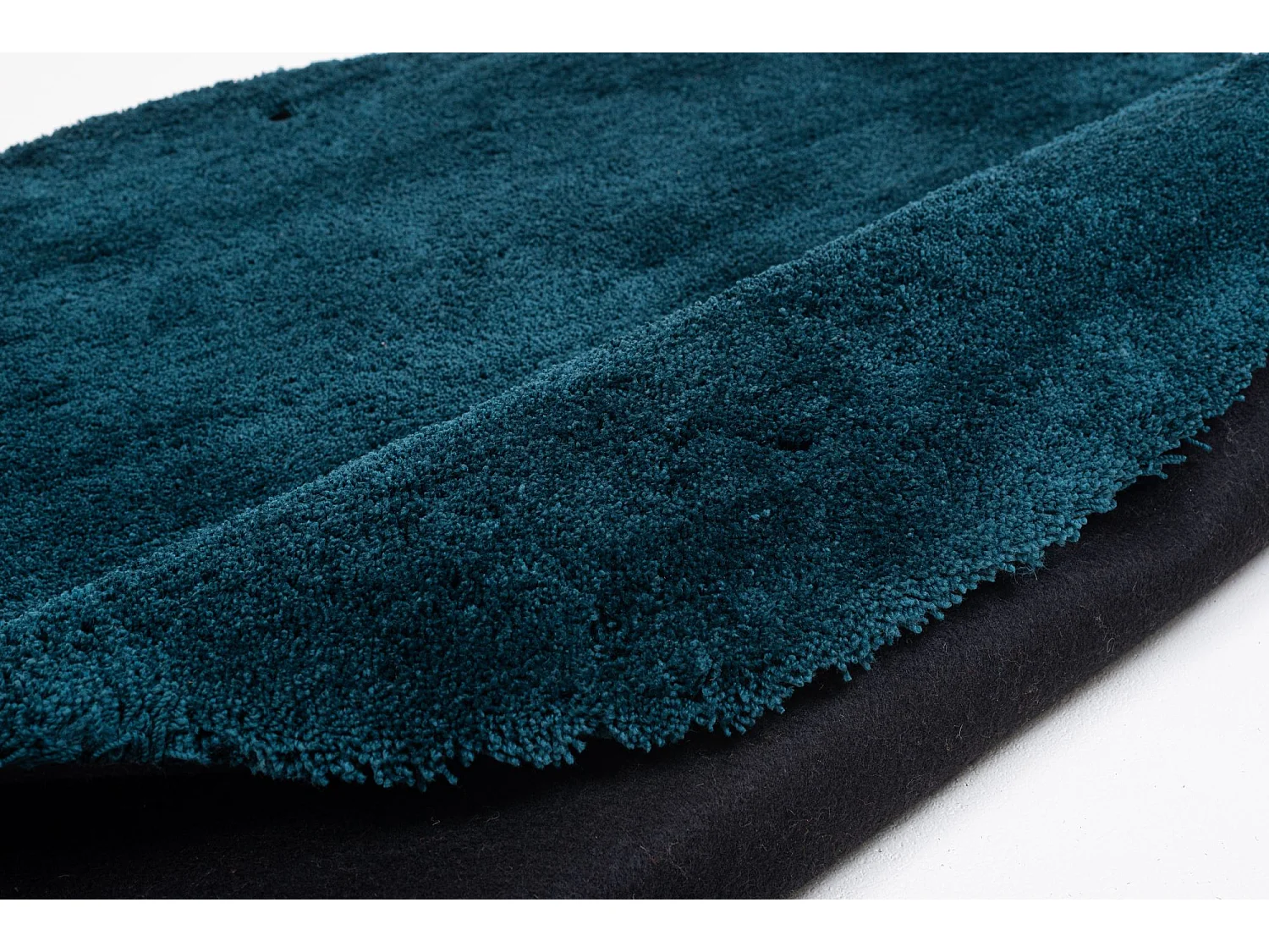 Tapis Shaggy tufté à la main 140x140 cm pétrole Cozy
