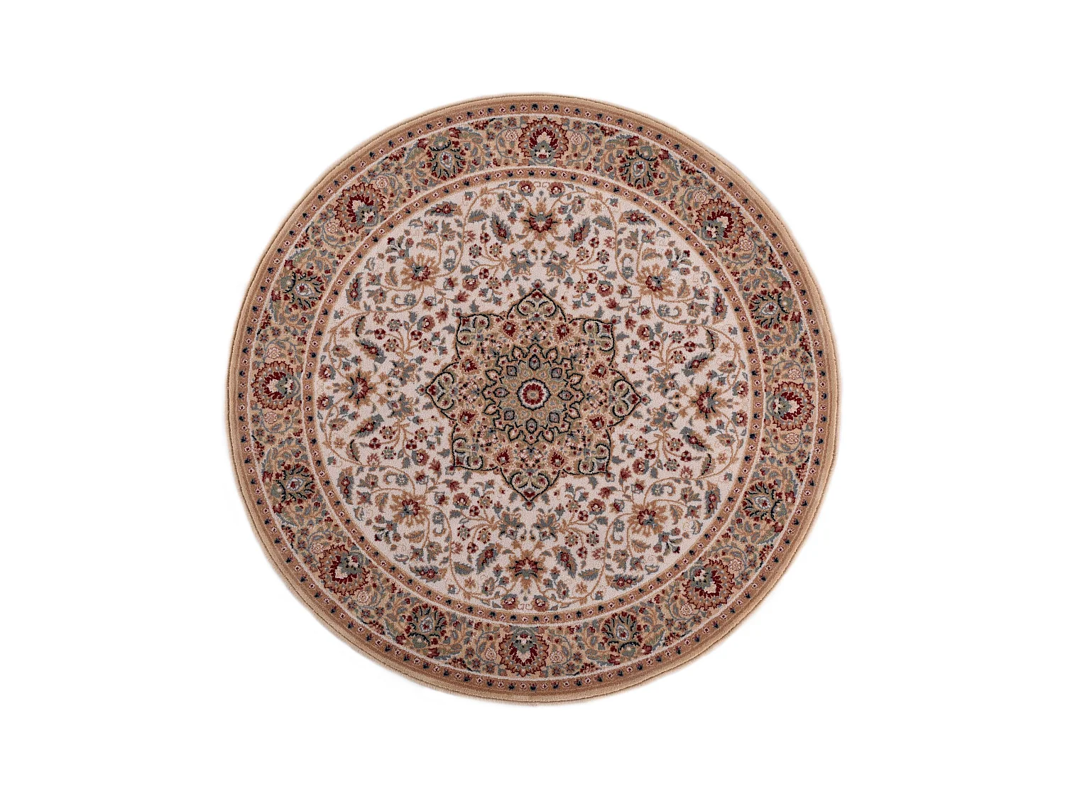 Tapis d'Orient tissé avec bordure 240x240 cm beige Dolna