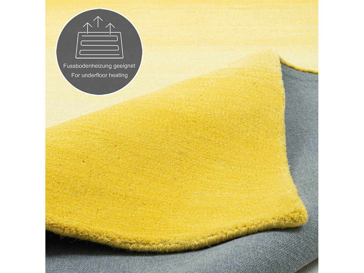 Tapis en laine avec dégradé de couleurs 90x160 cm jaune Wool Comfort
