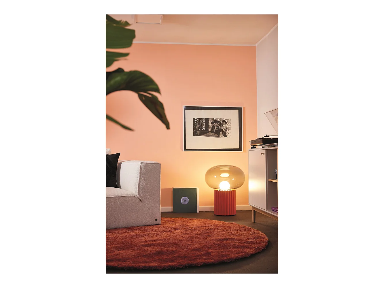 Tapis Shaggy tufté à la main 190x190 cm rouille Cozy