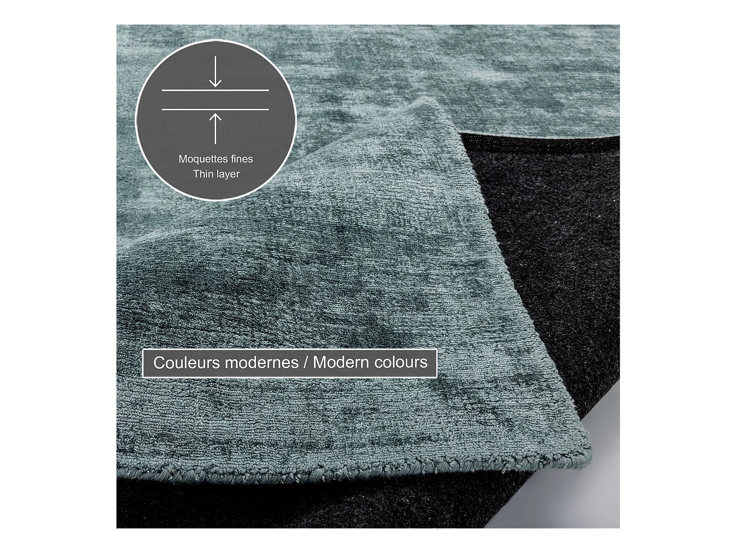 Tapis tissé à la main en viscose240x340 cm turquoise clair Star