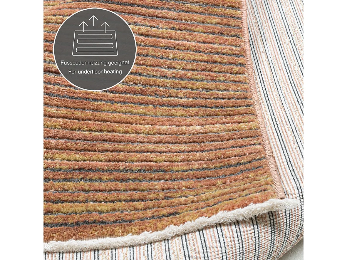 Tappeto a trama piatta con effetto corto 60x130 cm ruggine Corduletta