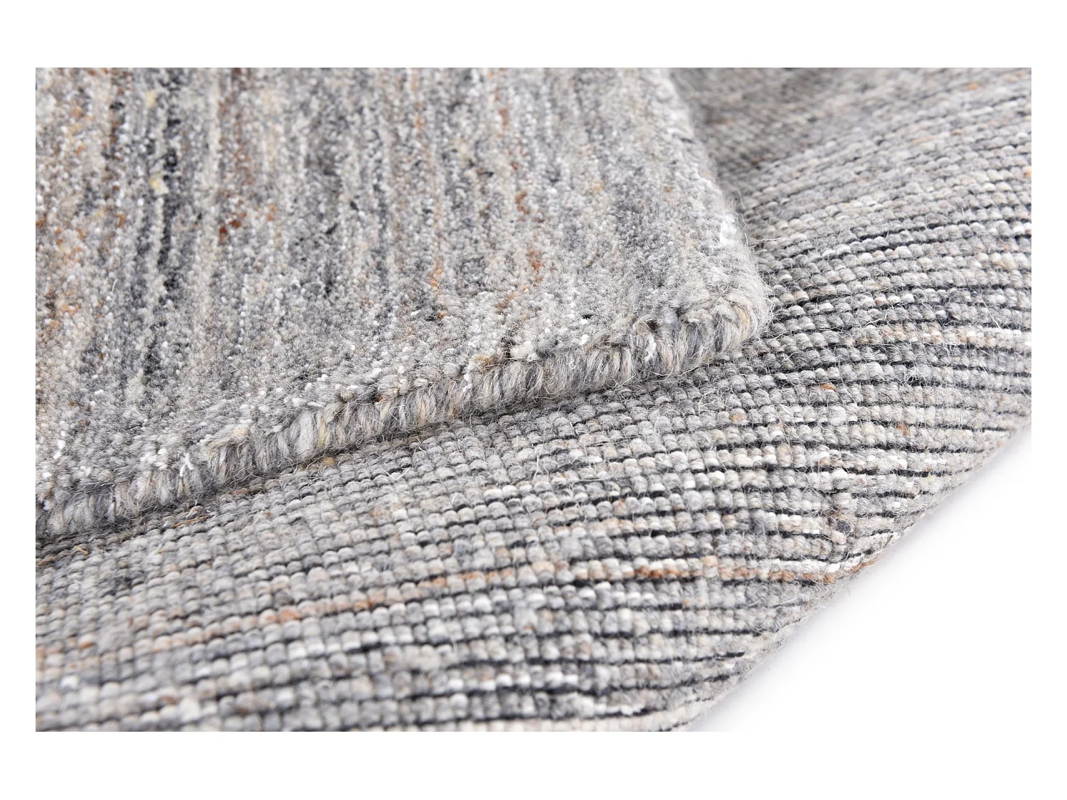 Tapis tissé à la main en laine et viscose 60x90 cm gris Sandiego