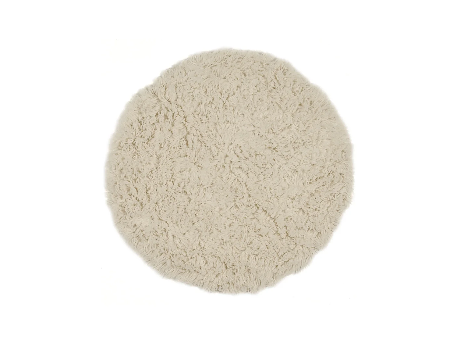 Flokati Teppich aus Griechenland Durchmesser 70 cm Natur Flokos 1250