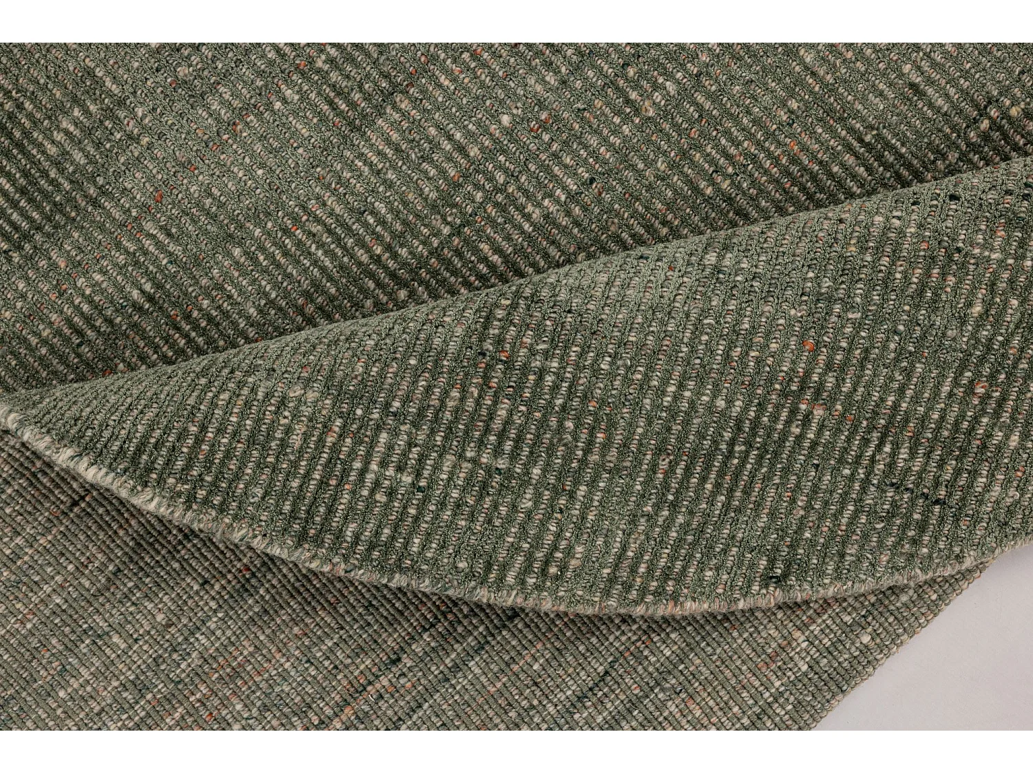 Tapis UNI rayé en viscose et laine 120x120 cm vert Venus