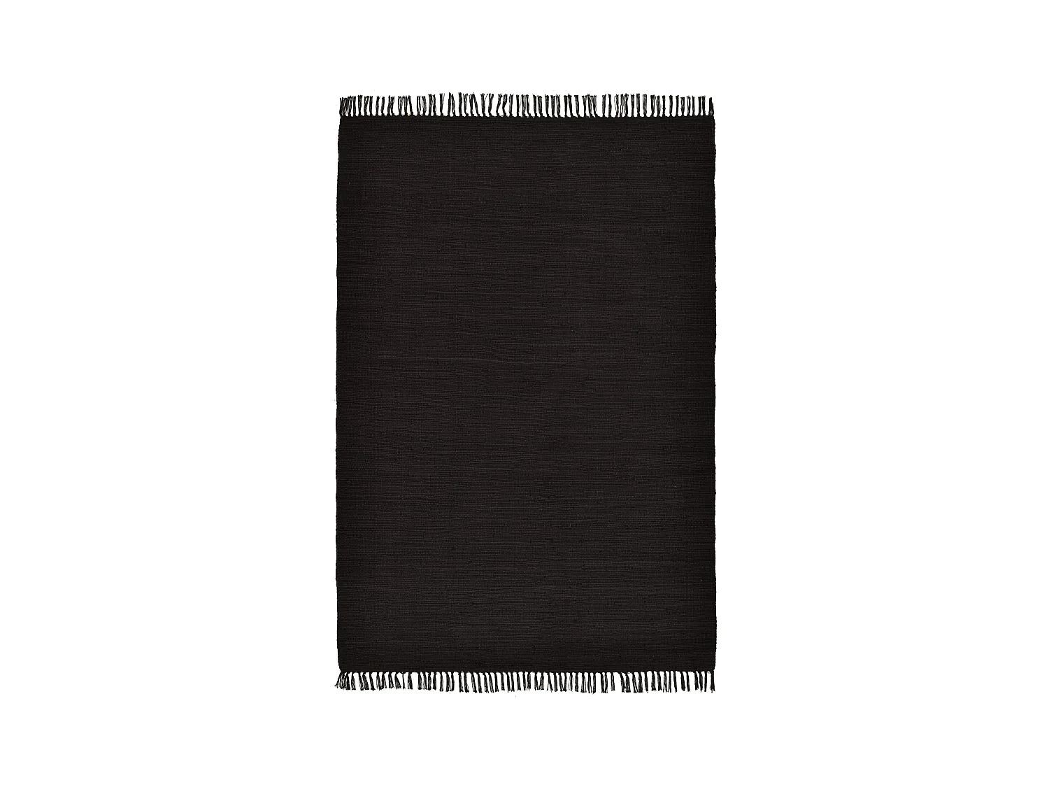 Tapete de algodão tecido à mão e reversível 90x160 cm preto Happy Cotton