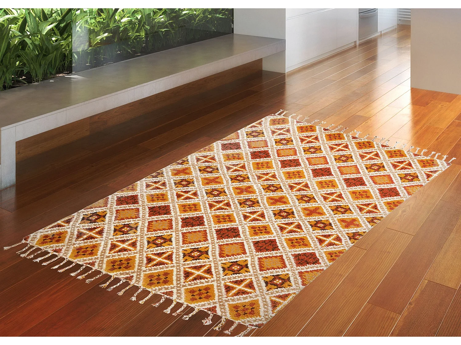 Tapis berbère Marmoucha noué à la main  70x240 cm terra Marmoucha