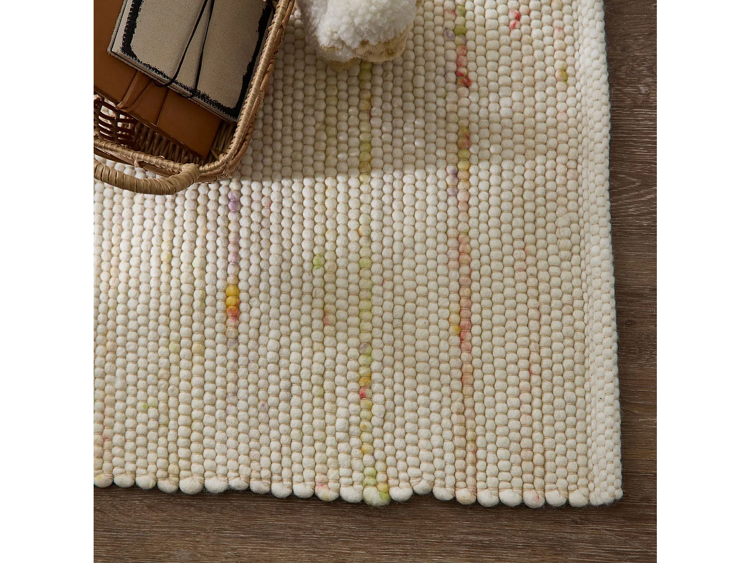 Handgeweven omkeerbaar wollen tapijt 90x160 cm multi pastell Alpen