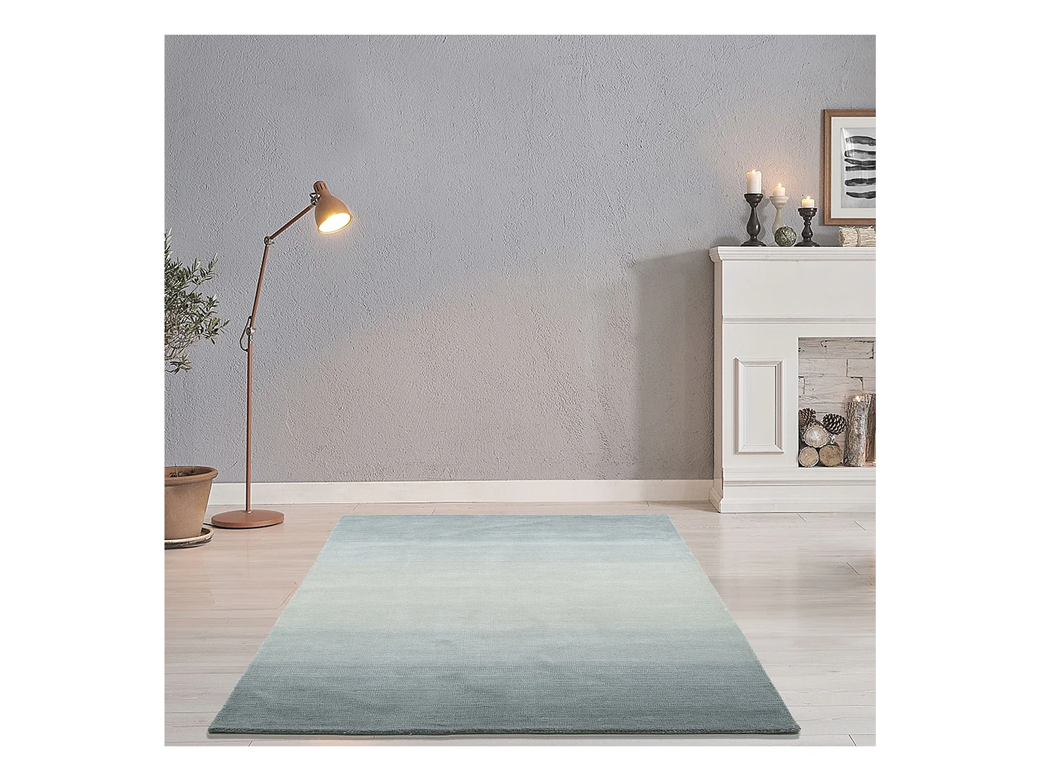 Teppich aus Wolle mit Farbverlauf 160x230 cm Grau Wool Comfort