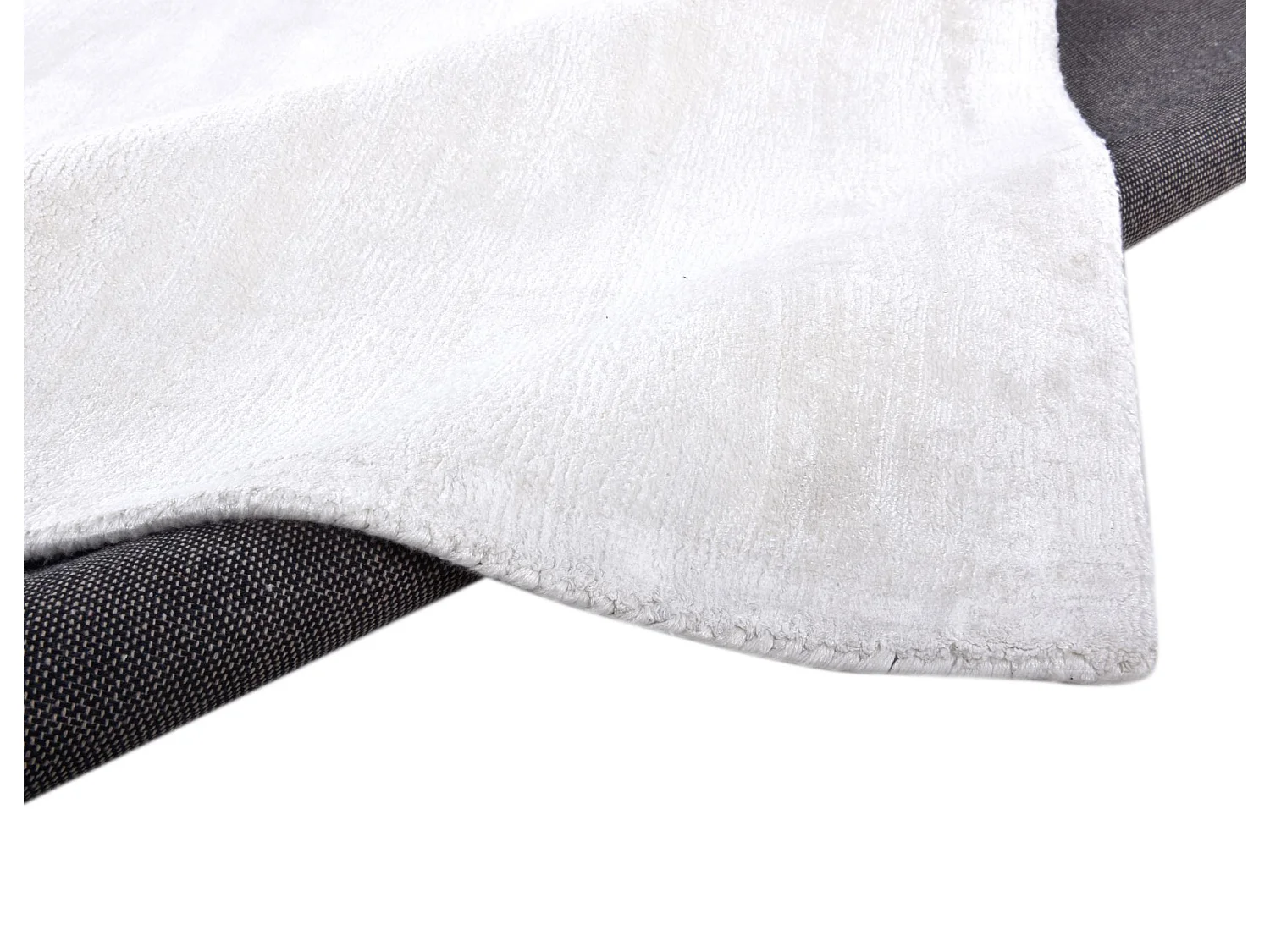 Tapis en viscose tissé à la main 65x135 cm blanc Shine