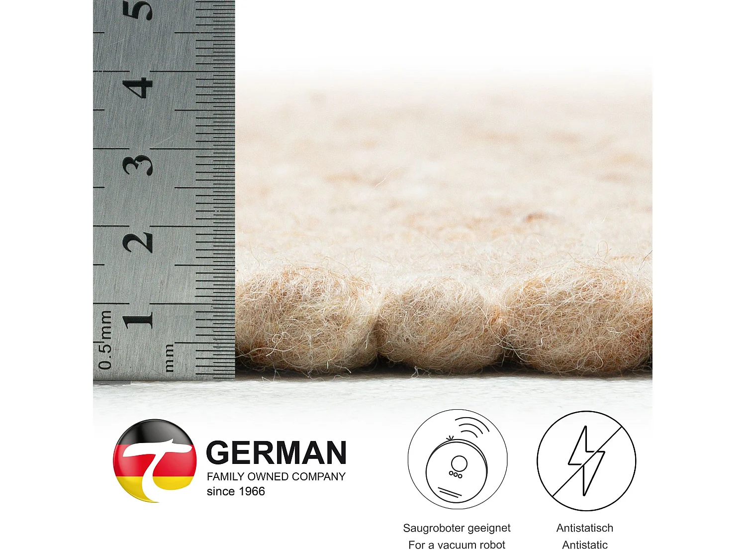 Tapis en laine réversible tissé à la main 190x290 cm Beige foncé Alpen