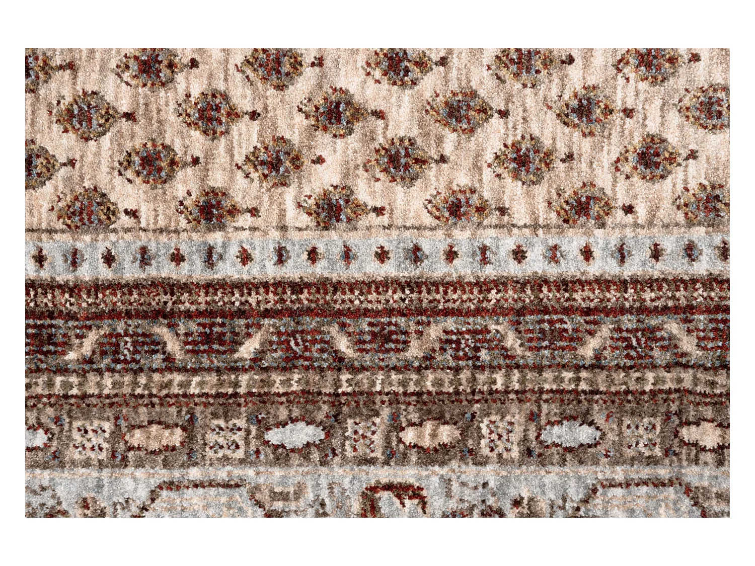Bordürenteppich im Orient Stil 80x150 cm Beige Multi Beatrice
