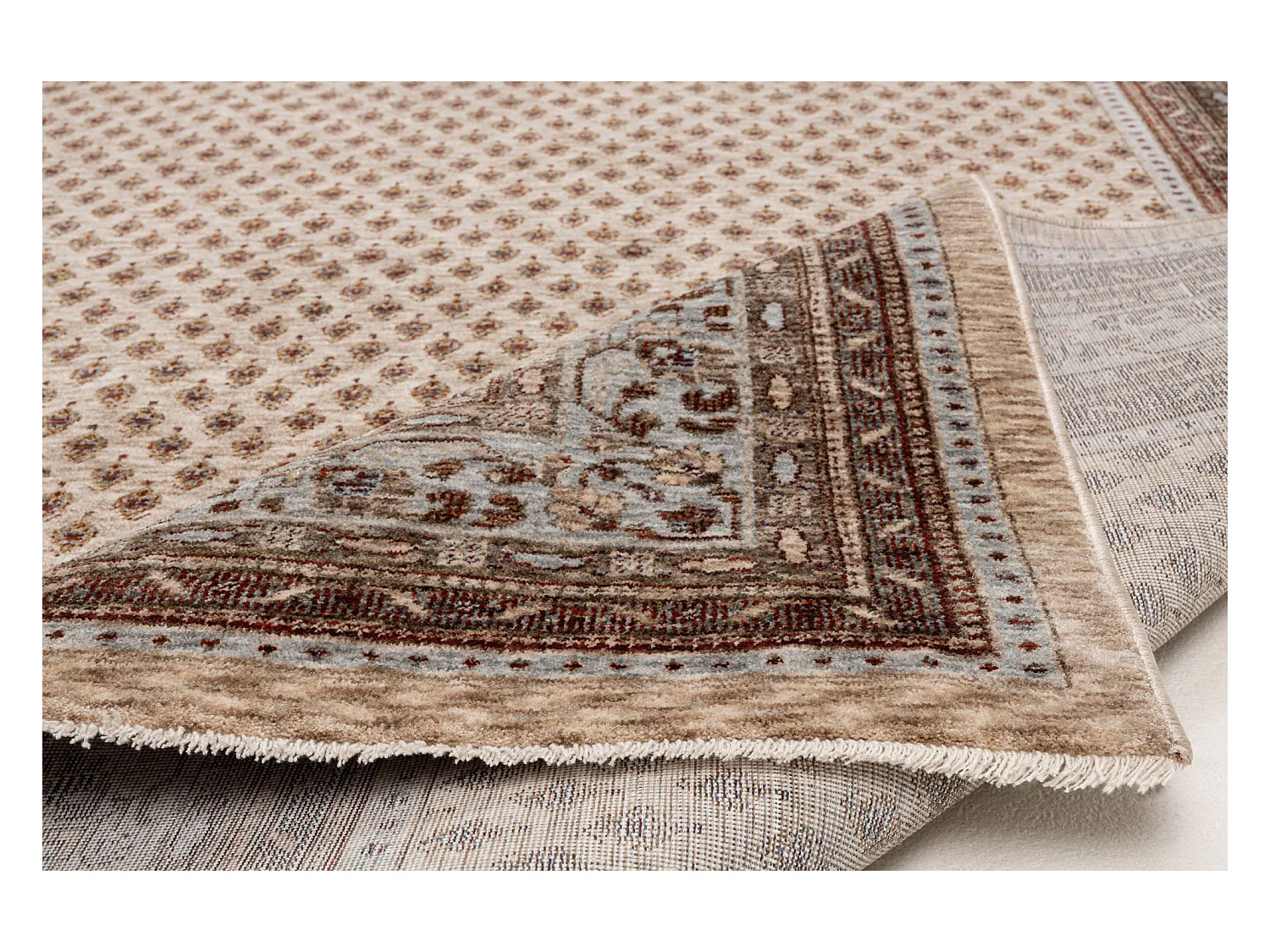 Bordürenteppich im Orient Stil 80x150 cm Beige Multi Beatrice
