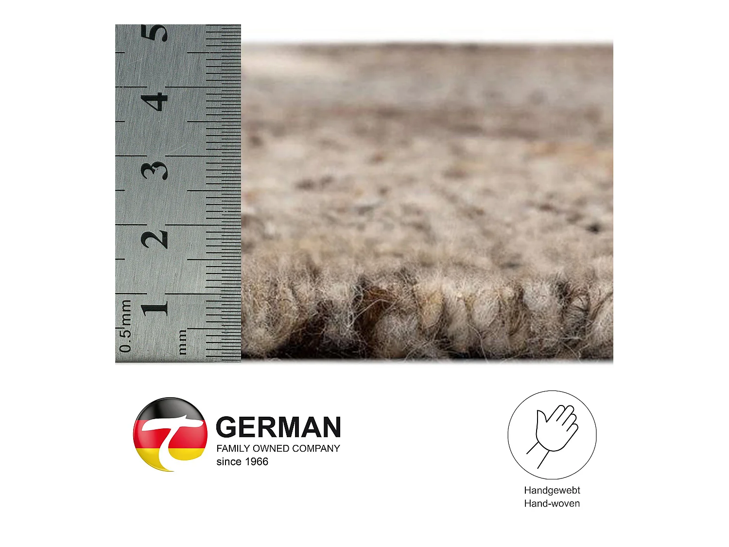 Handgewebter wendbarer Wollteppich 140x200 cm Beige Multi Ehrwald