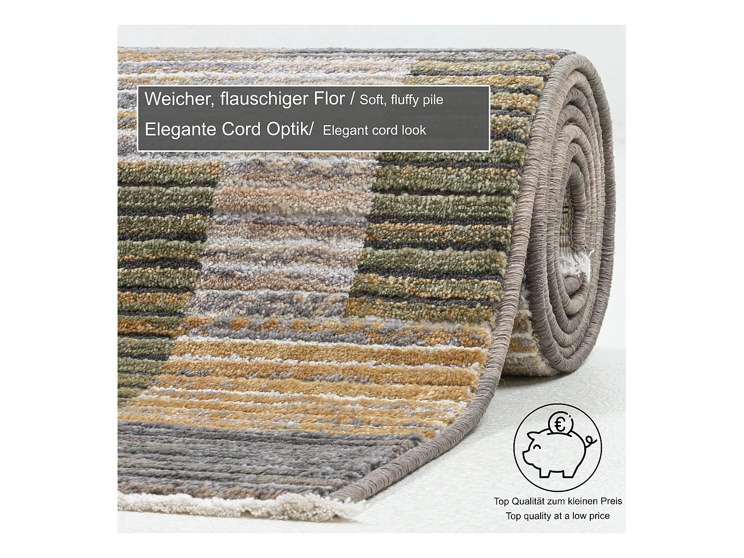 Tappeto a trama piatta con effetto patchwork  40x60 cm multicolore Corduletta