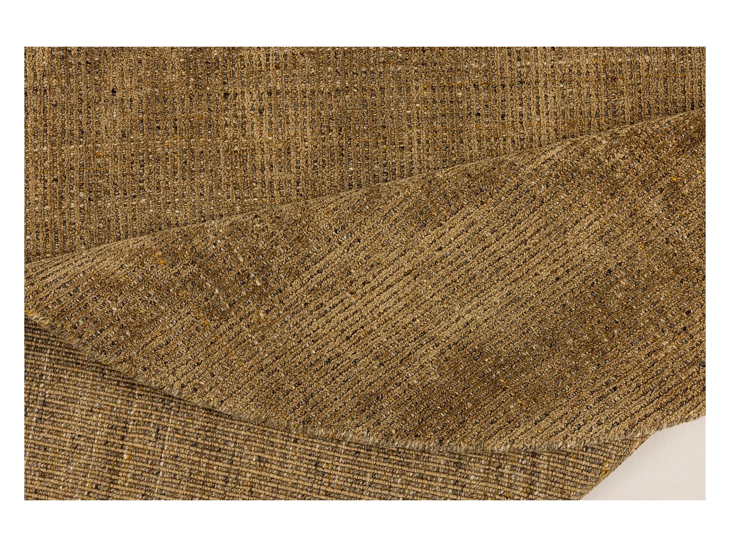 Tapis UNI rayé en viscose et laine 150x150 cm or Venus