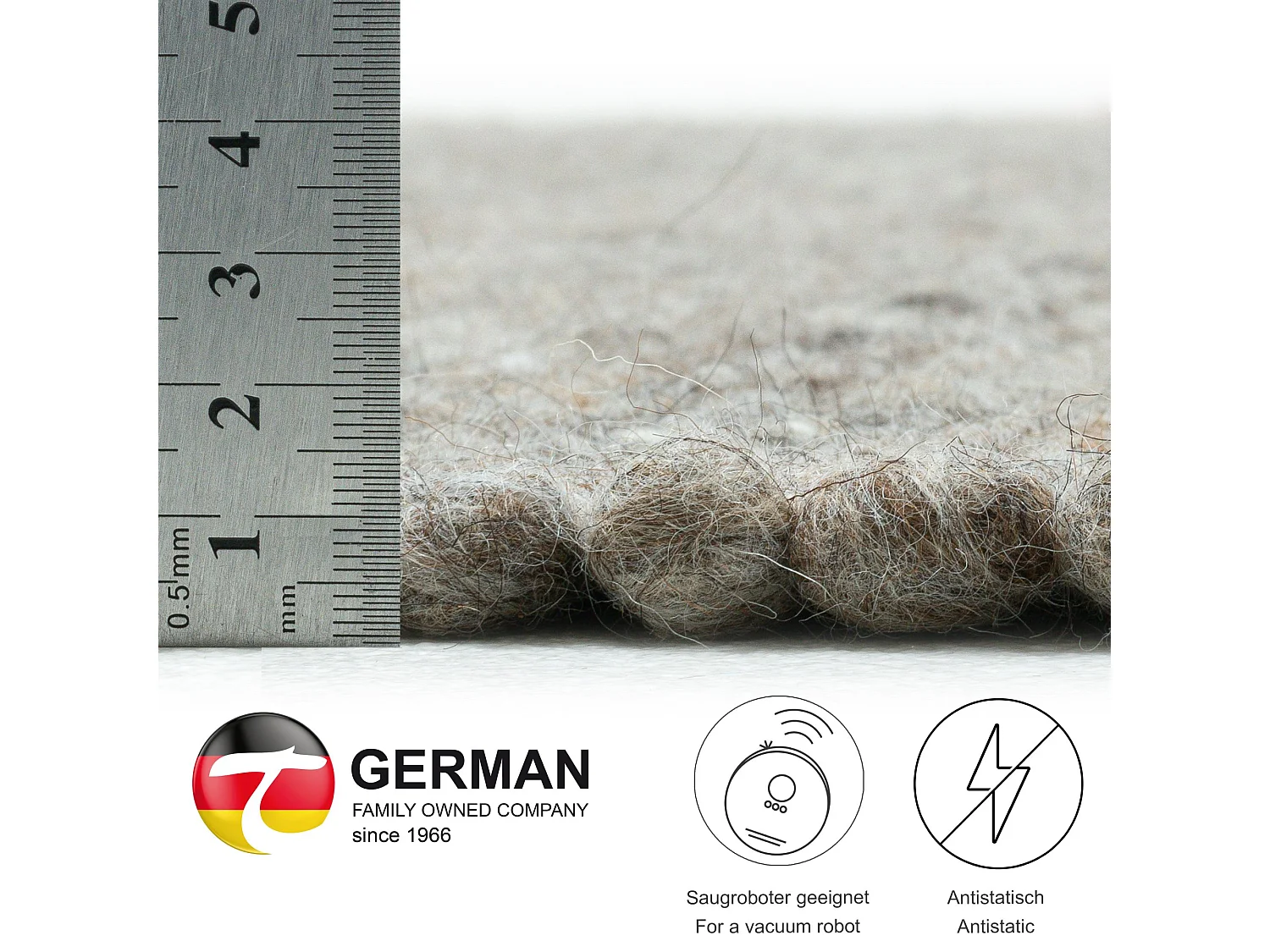 Tapis en laine réversible tissé à la main 70x140 cm marron Alpen