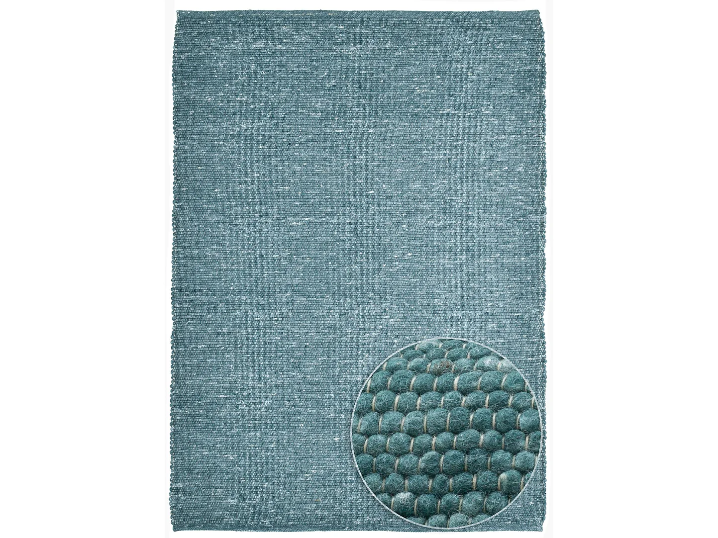 Tapis en laine réversible tissé à la main 70x140 cm pétrole Alpen