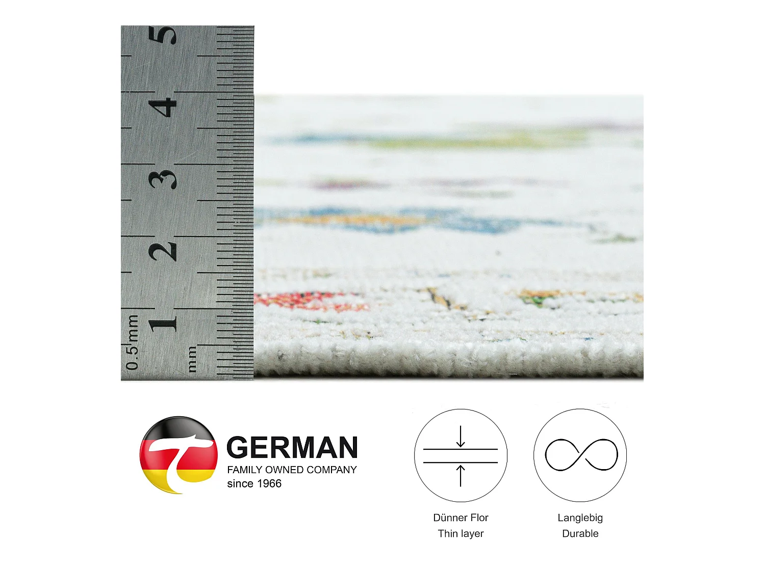 Tapijt met rand en bloemmotief 70x120 cm cream Flomi