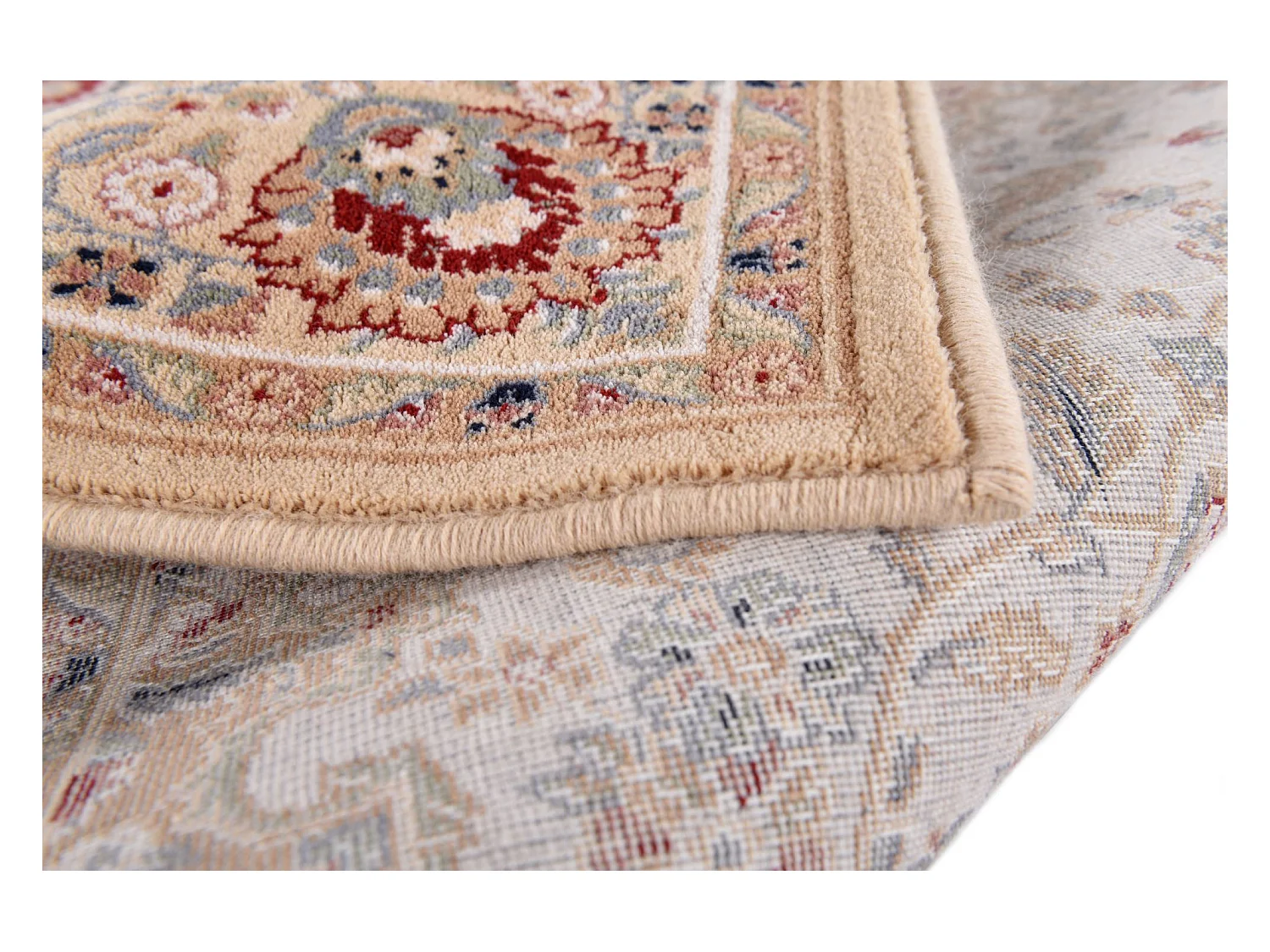 Gewebter Orientteppich mit Bordüre 133x190 cm Beige Dolna