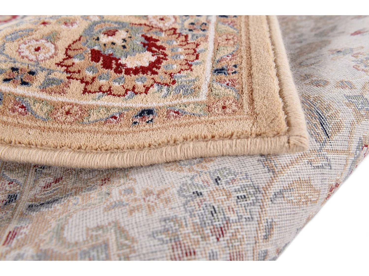 Tapis d'Orient tissé avec bordure 133x190 cm beige Dolna