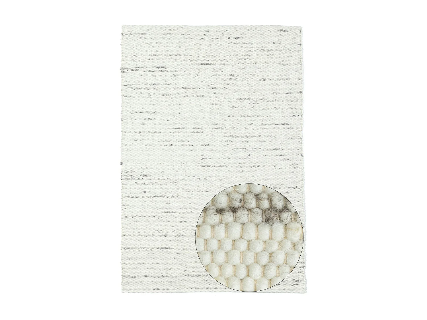 Tapis en laine tissé à la main réversible 120x180 cm natural gris Alm-Glück