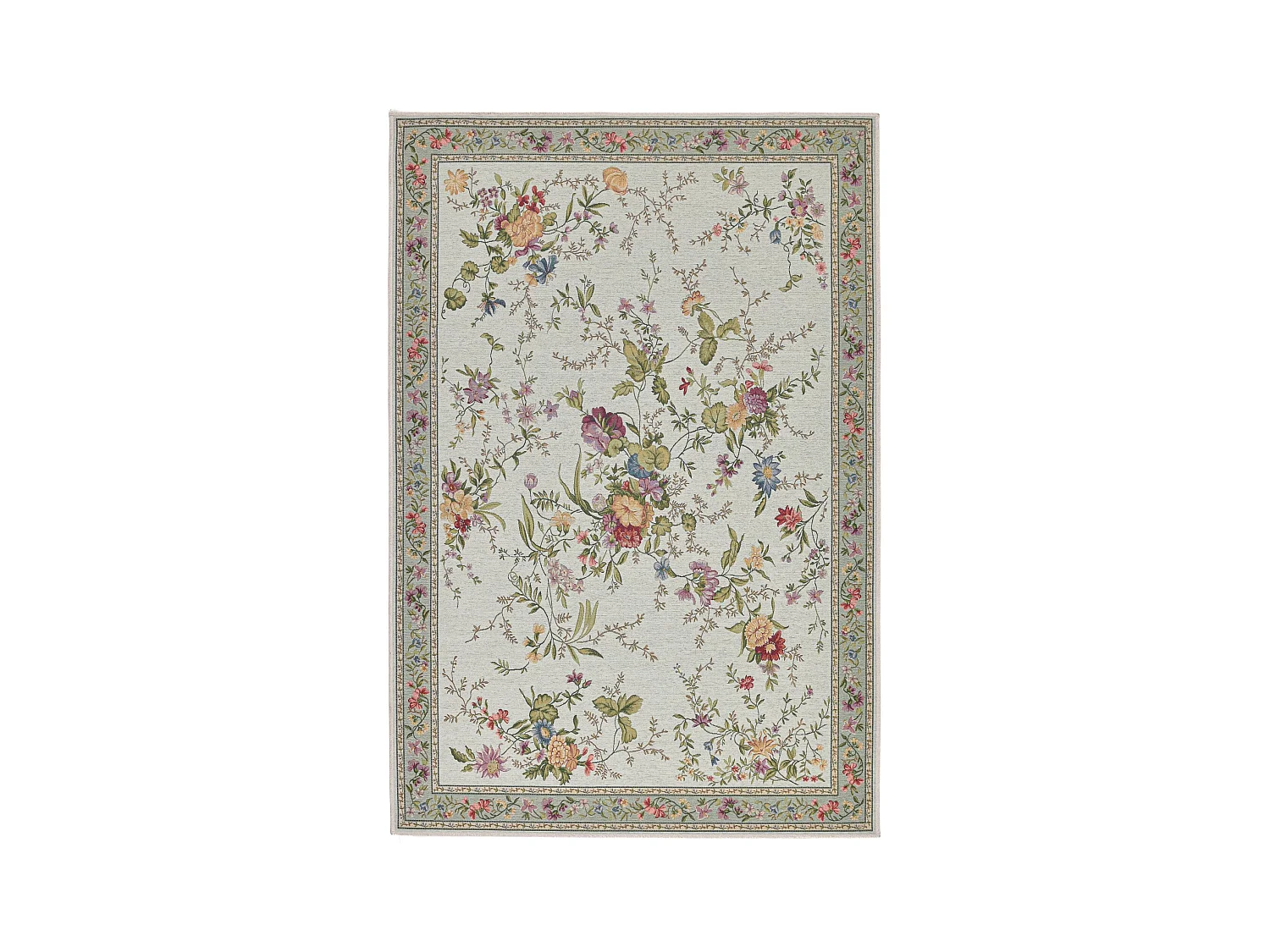 Teppich mit Bordüre und Blumenmuster 160x230 cm Mint Flomi