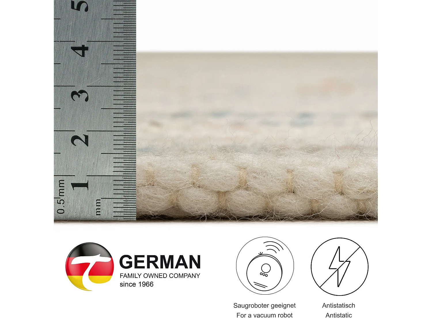 Tapis en laine réversible tissé à la main 140x200 cm multicolor Alpen