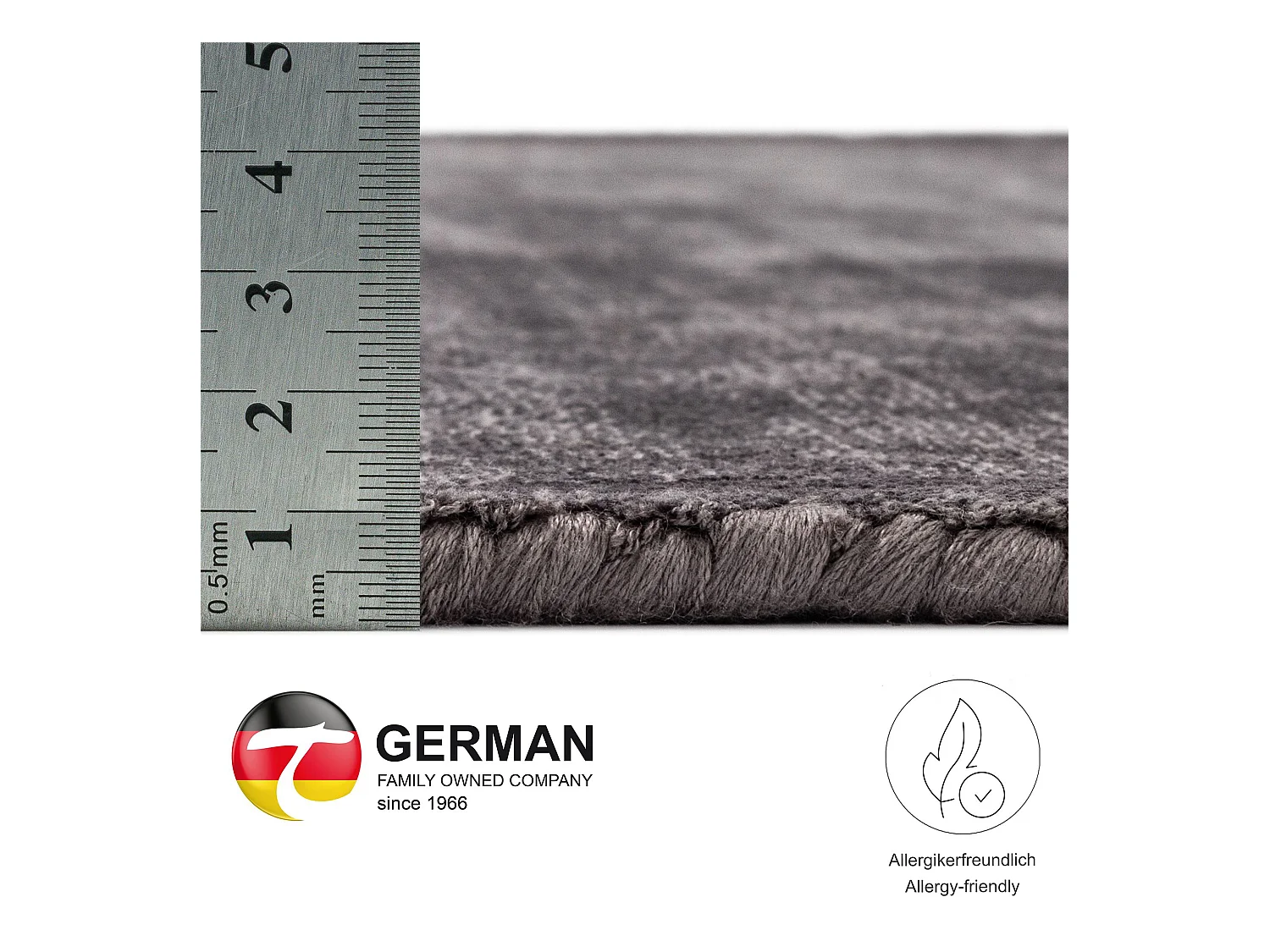 Tapis tissé à la main en viscose150x150 cm anthracite Star