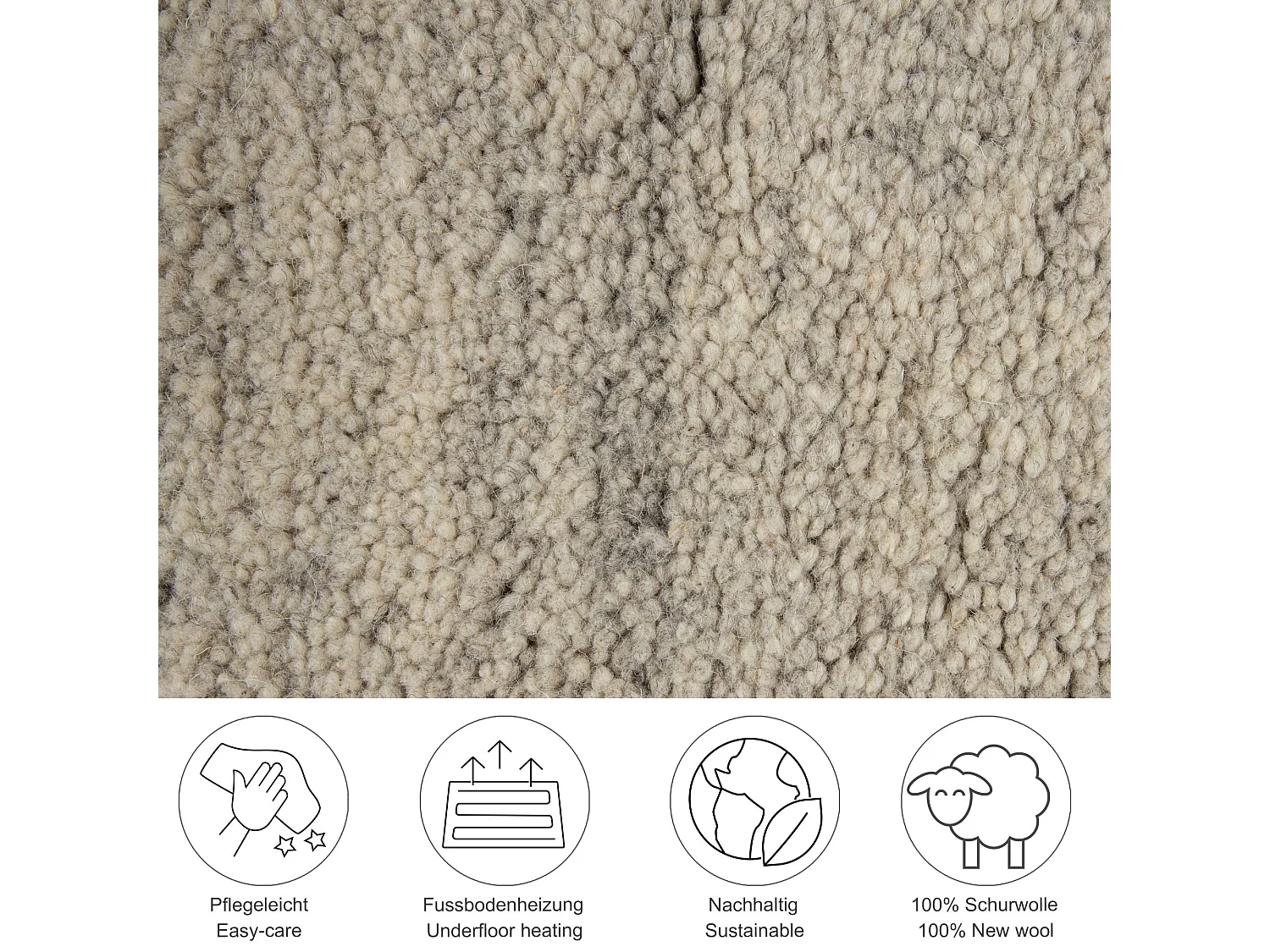 Tapis berbère noué à la main en laine  250x300 cm sable Taza Royal