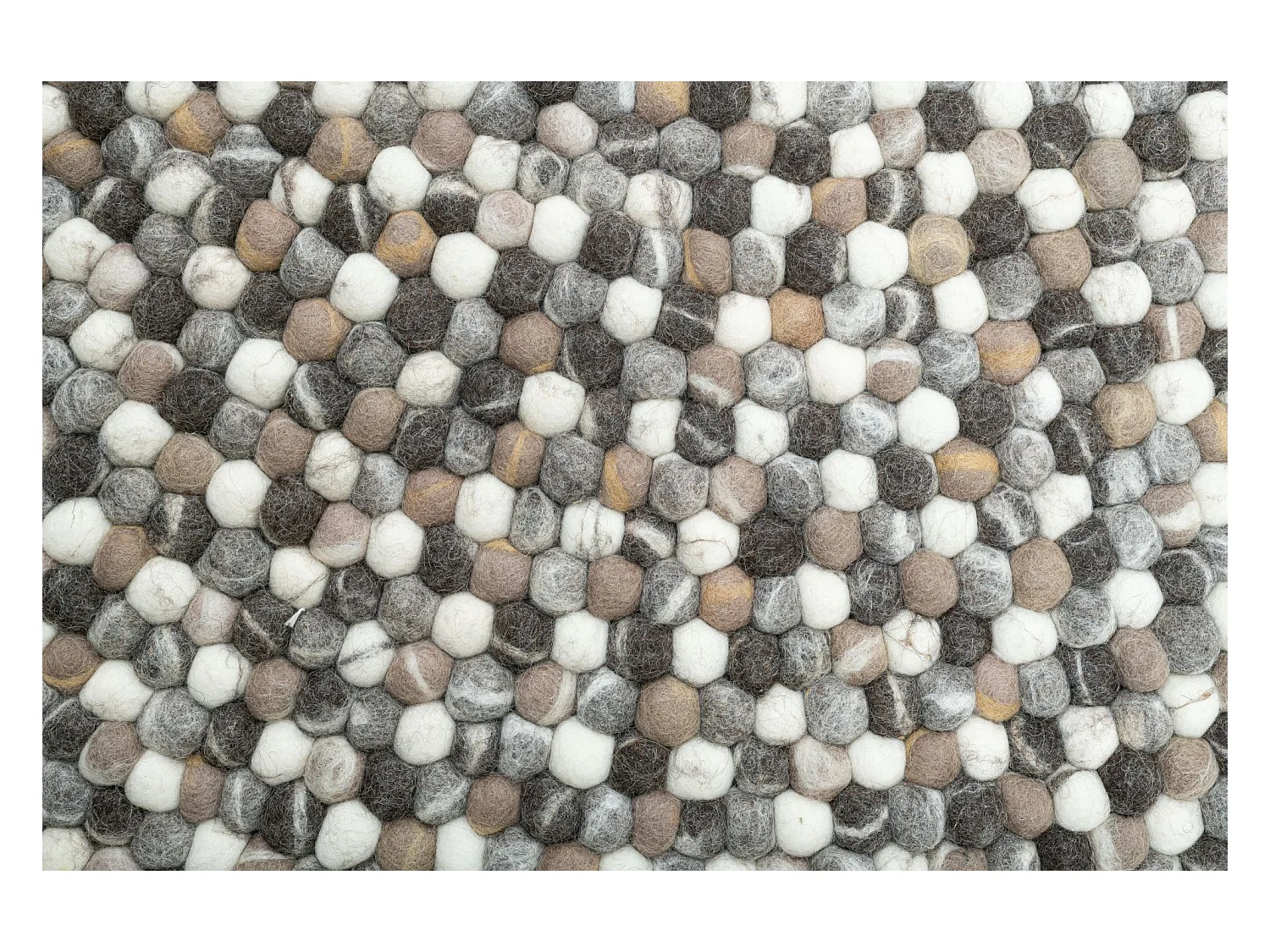 Tapis en boules de feutre fait main 120x120 cm natural multi Felty 2.2