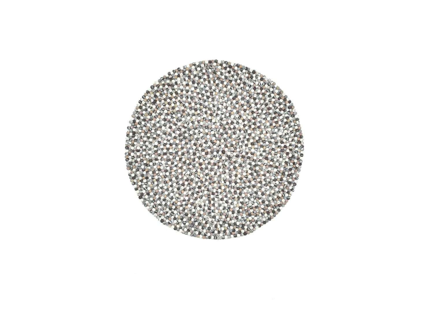 Tapis en boules de feutre fait main 120x120 cm natural multi Felty 2.2