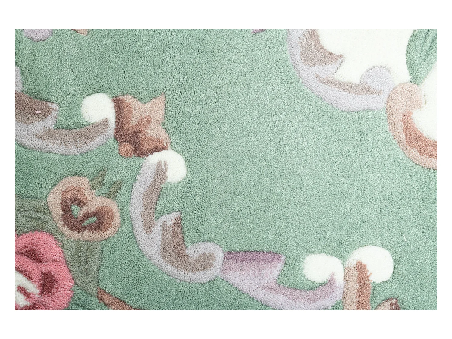 Tapis tufté à la main avec bordure, style Aubusson  190x290 cm vert Ming