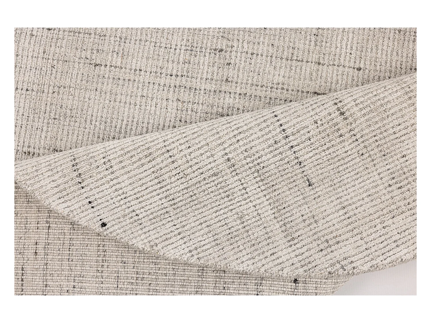 Tapis UNI rayé en viscose et laine 190x190 cm beige Venus