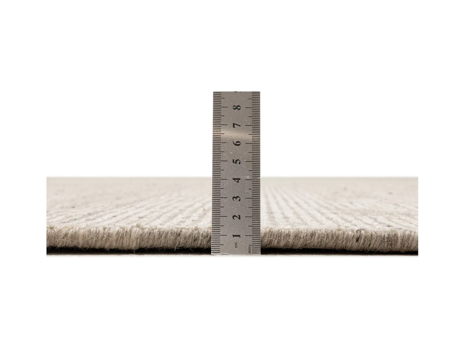 Tapis UNI rayé en viscose et laine 190x190 cm beige Venus