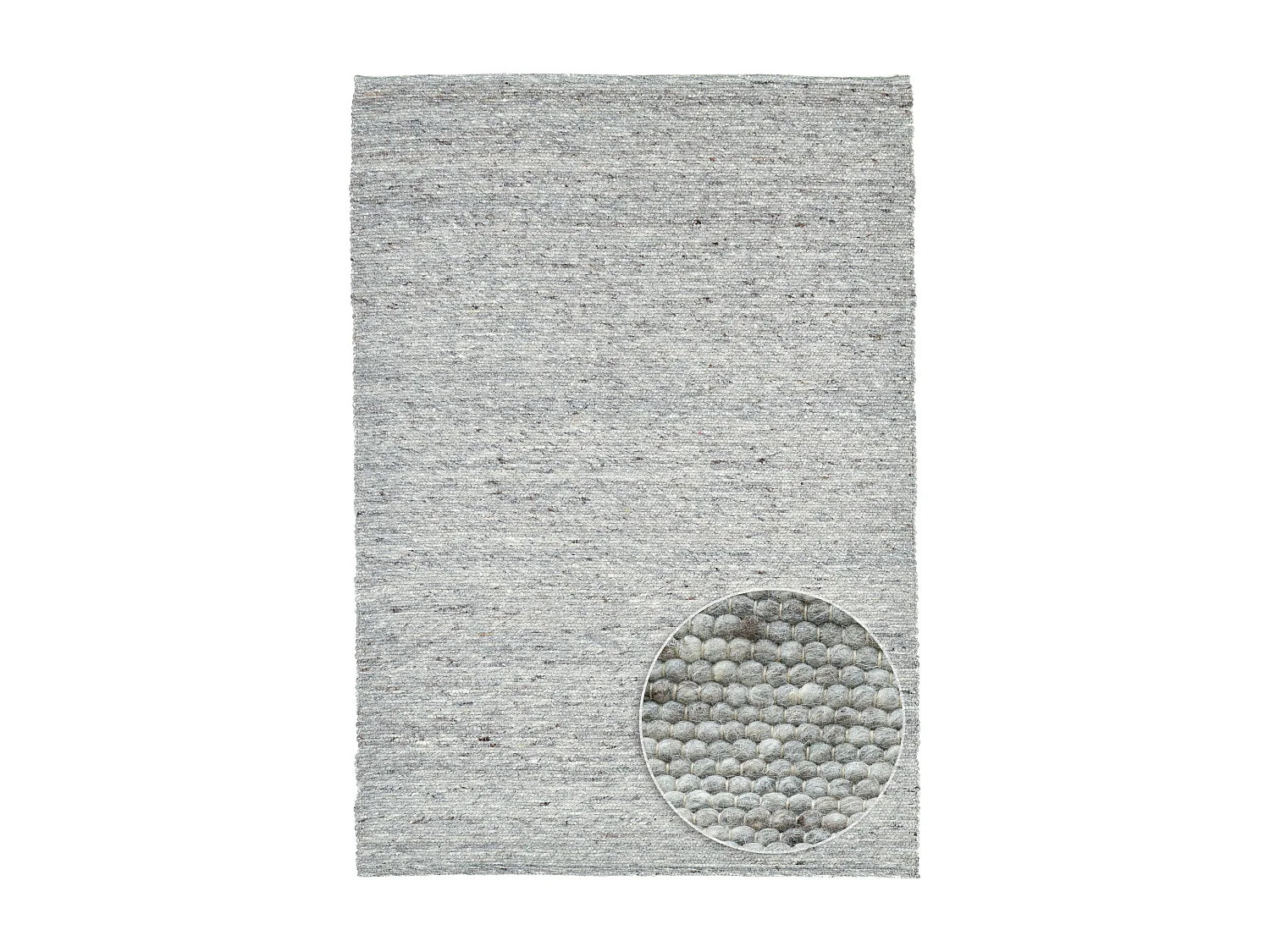 Tapis en laine réversible tissé à la main 140x200 cm natural gris Alpen