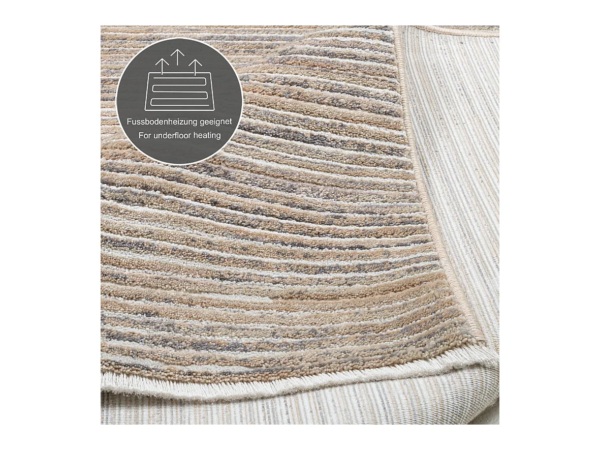 Flachgewebeteppich in Kort-Optik 60x130 cm Beige Corduletta