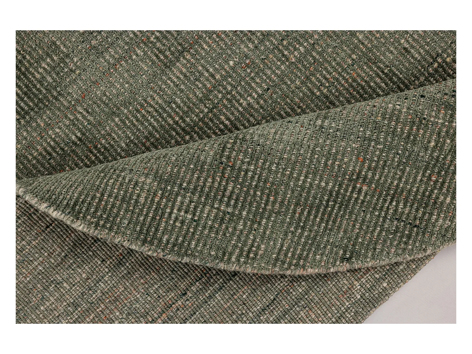 Tapis UNI rayé en viscose et laine 190x190 cm vert Venus